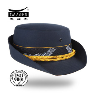 Dark Blue Bucket Cap with Metal Seal Belt